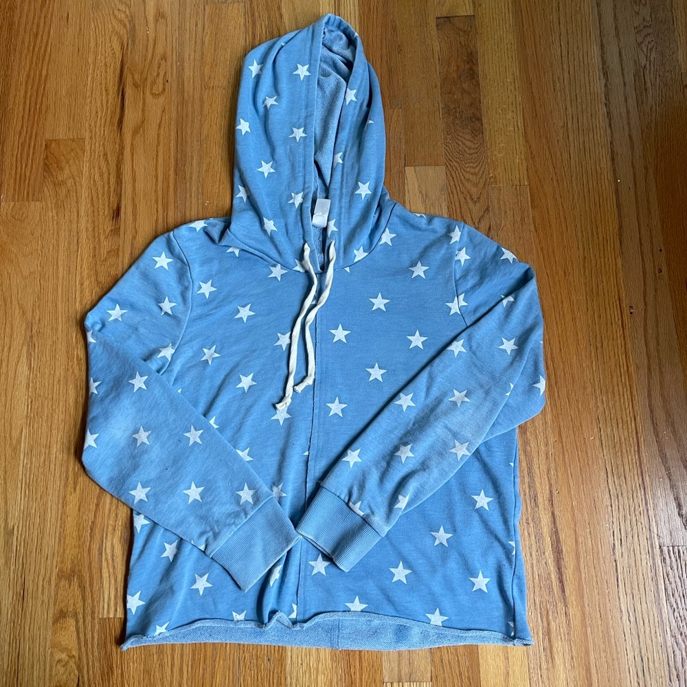 Alternative Apparel faded stars raw edge hoodie